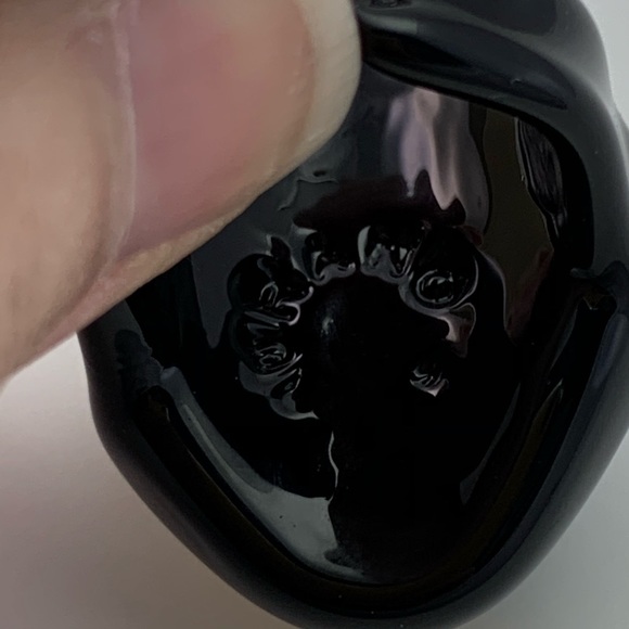 Signed Murano Black Multi Color Ring Sz 8-8.5 - Picture 4 of 5